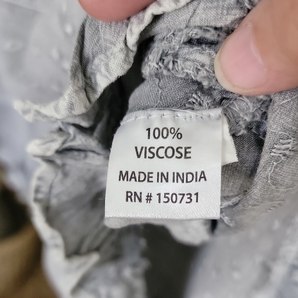 #102 NWT Young Threads Grey Bohemian Stonewashed  Bat Sleeves Top Woman Size M - Picture 9 of 13